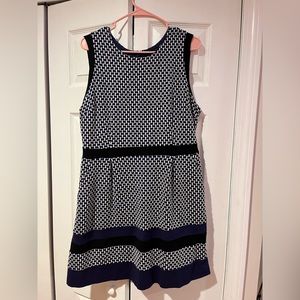Blue Patterned Work Dress